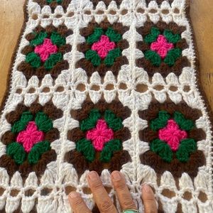 Vintage Table Runner Hand-stitched Crochet Shabby Chic Boho